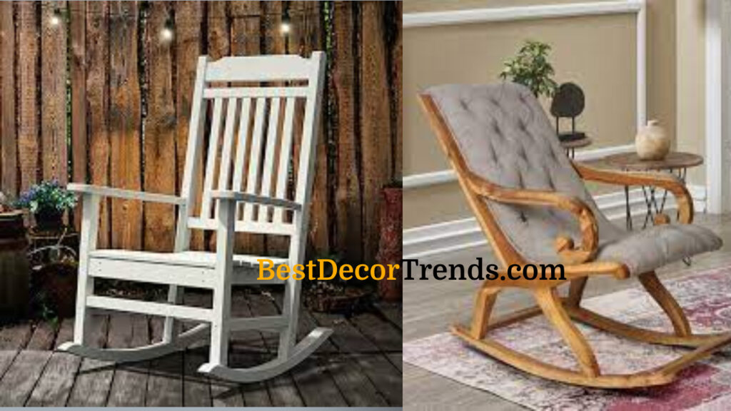 Wooden rocking chair gives a country home look